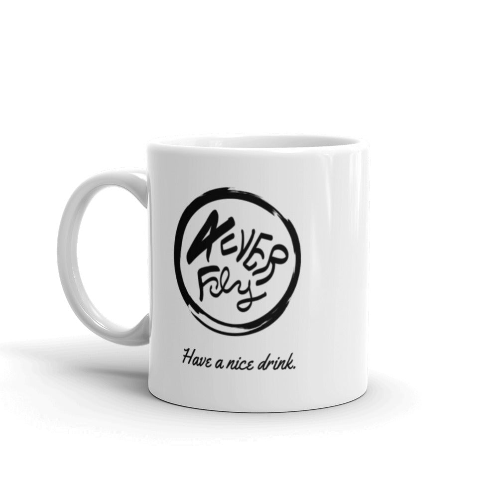 White glossy mug Black Logo