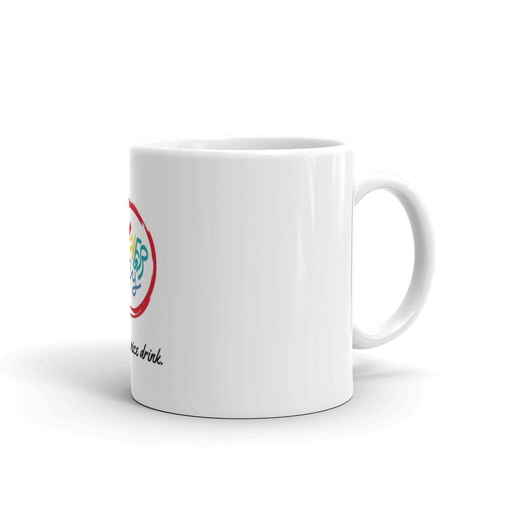 White glossy mug